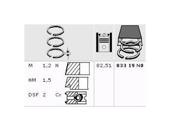 sada pístních kroužků 82,51mm