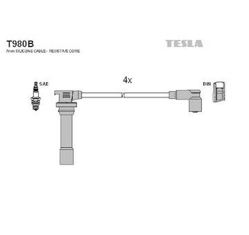 zapalovací kabely sada TESLA T980B